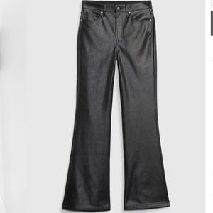 High Rise Vegan Leather '70s Flare Pants